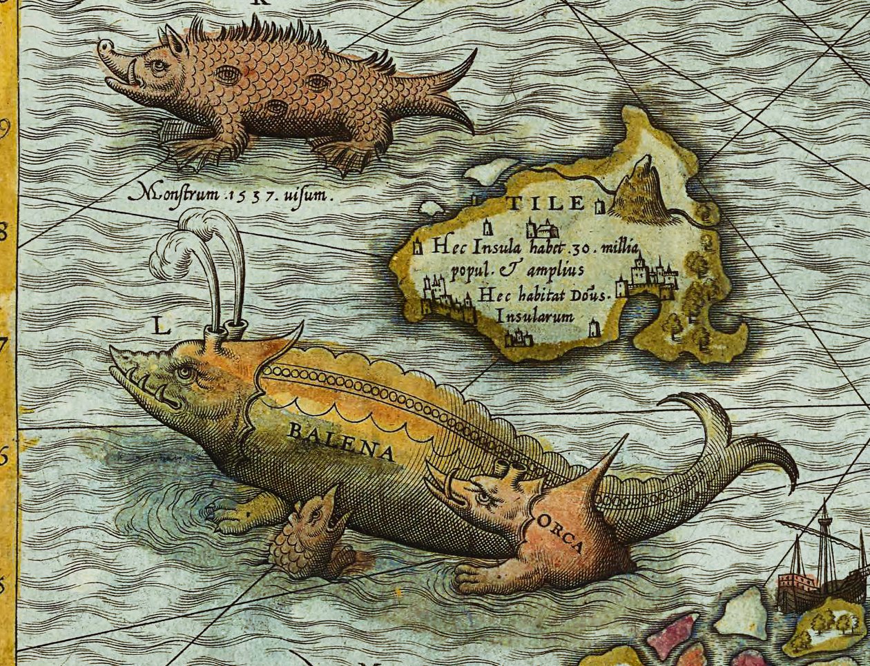 Détail de la carte marine (Carta marina) par Olaus Magnus (1490-1557) - Antoine Lafrery