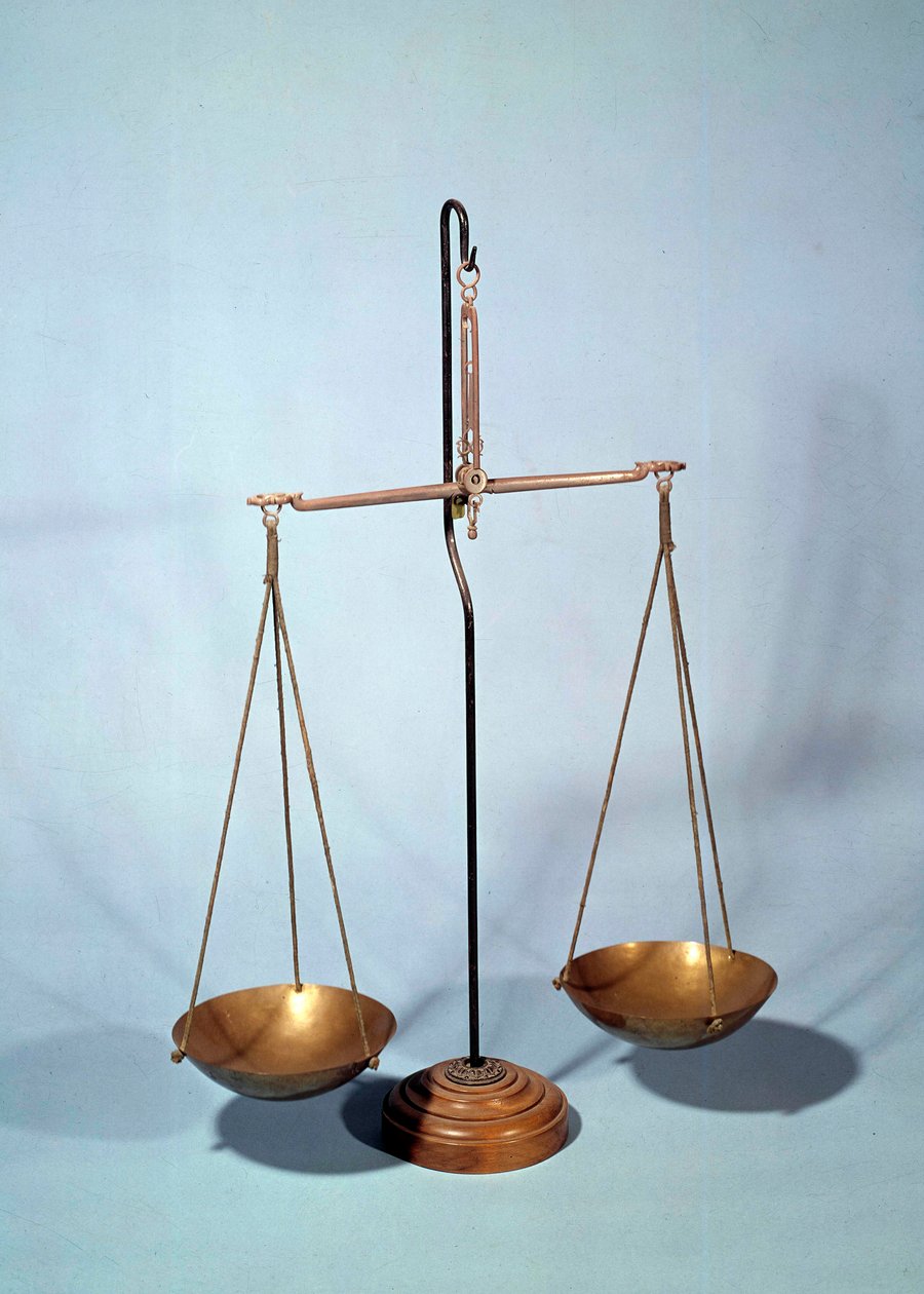Instrument de mesure : balance par Antoine Louis Lavoisier (1746-1794), chimiste français - Antoine Laurent de Lavoisier