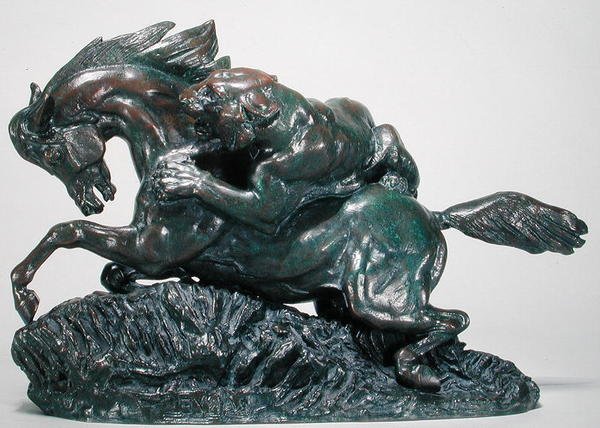 Cheval surpris par un tigre - Antoine Louis Barye
