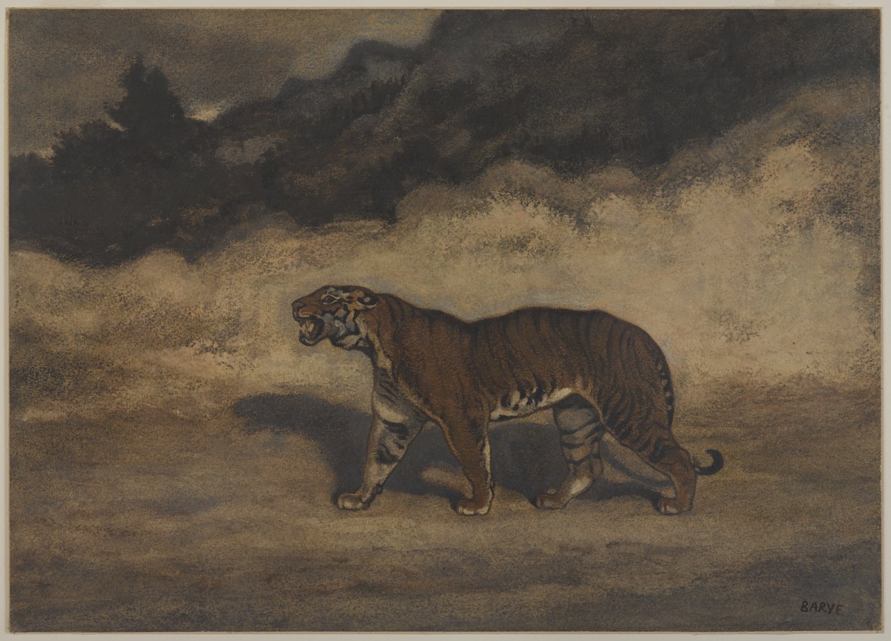 Tigre marchant vers la gauche - Antoine Louis Barye