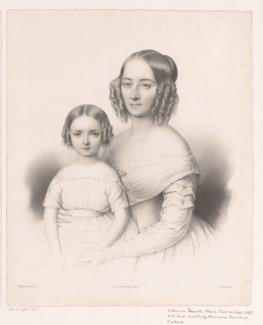 Portrait de Catharina Petronella Maria Cochius avec sa fille - Antoine Maurin