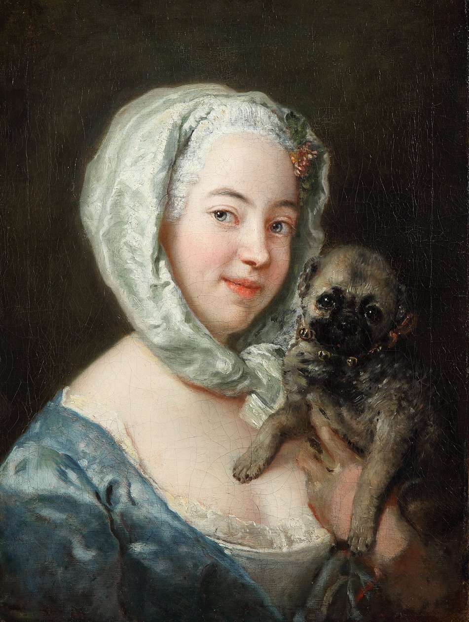 Marie de Rège, née Pesne, avec un carlin - Antoine Pesne