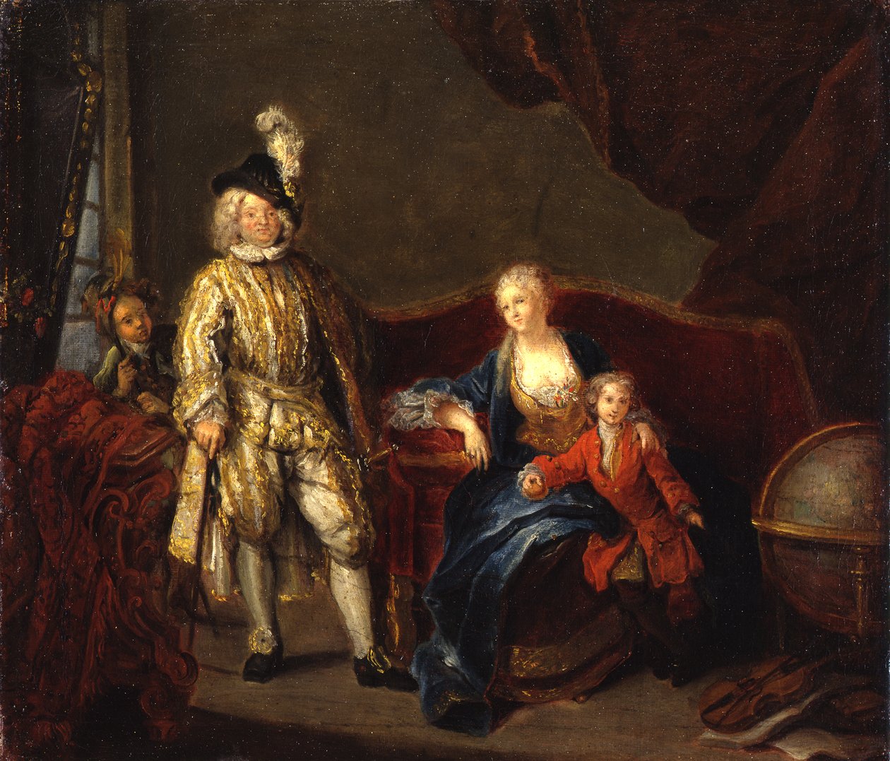 Le capitaine de la Garde suisse von Erlach avec sa famille - Antoine Pesne
