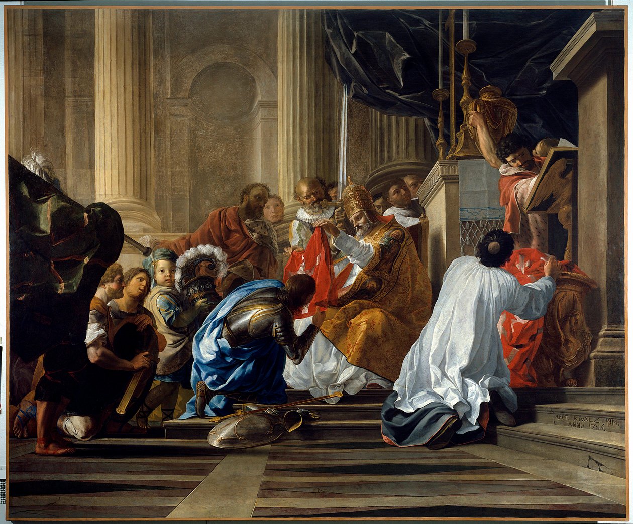 Première croisade : Raymond IV de Toulouse, dit Raymond de Saint Gilles, comte de Toulouse et de Tripoli (Raymond I) prenant la croix - Antoine Rivalz