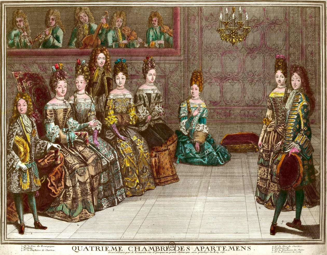 Danse dans la quatrième chambre des appartements de la famille de Louis XIV - Antoine Trouvain
