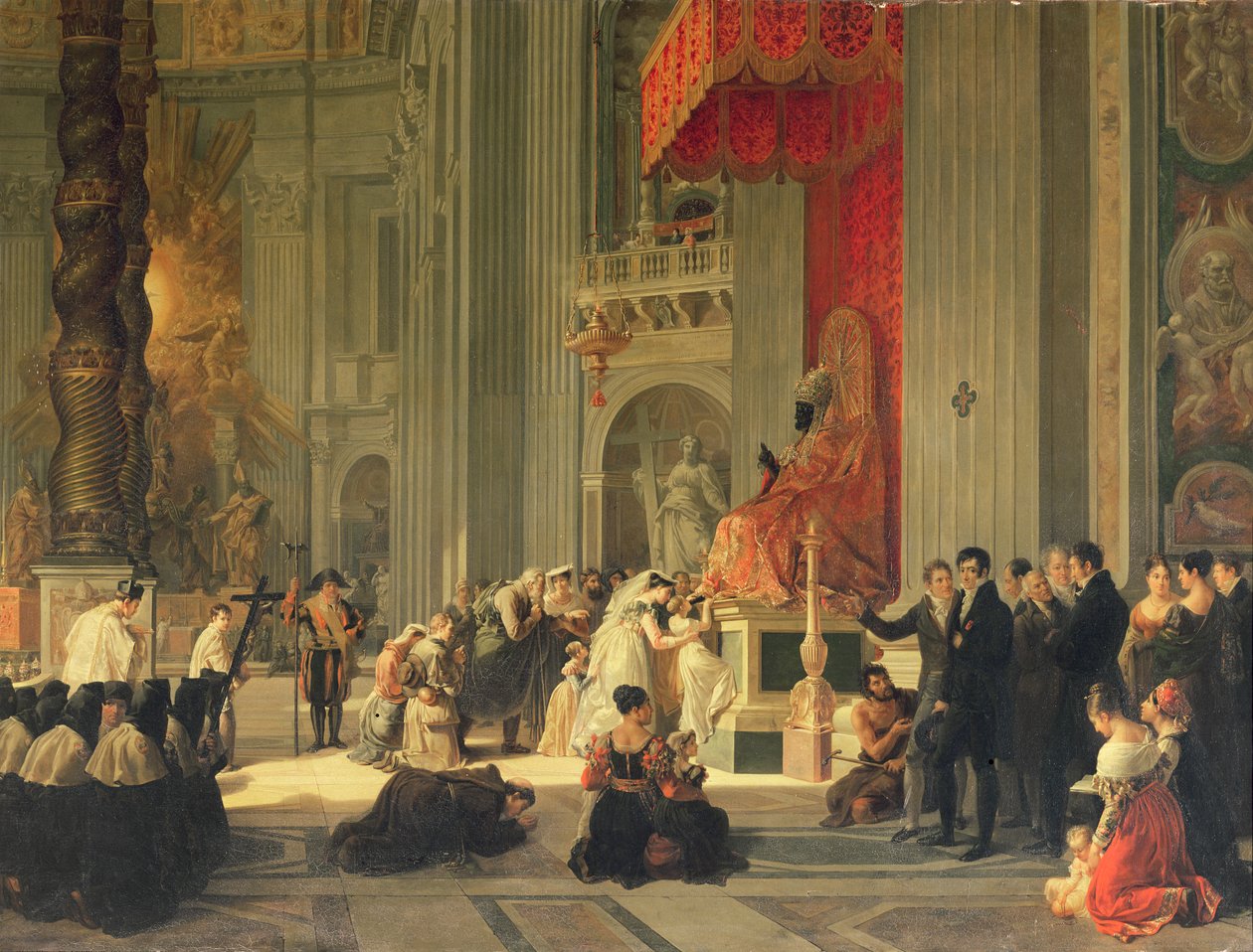 Baiser des pieds de la statue de Saint Pierre à Saint Pierre, Rome, 1812 - Antoinette Cecile Hortense Lescot Haudebourt