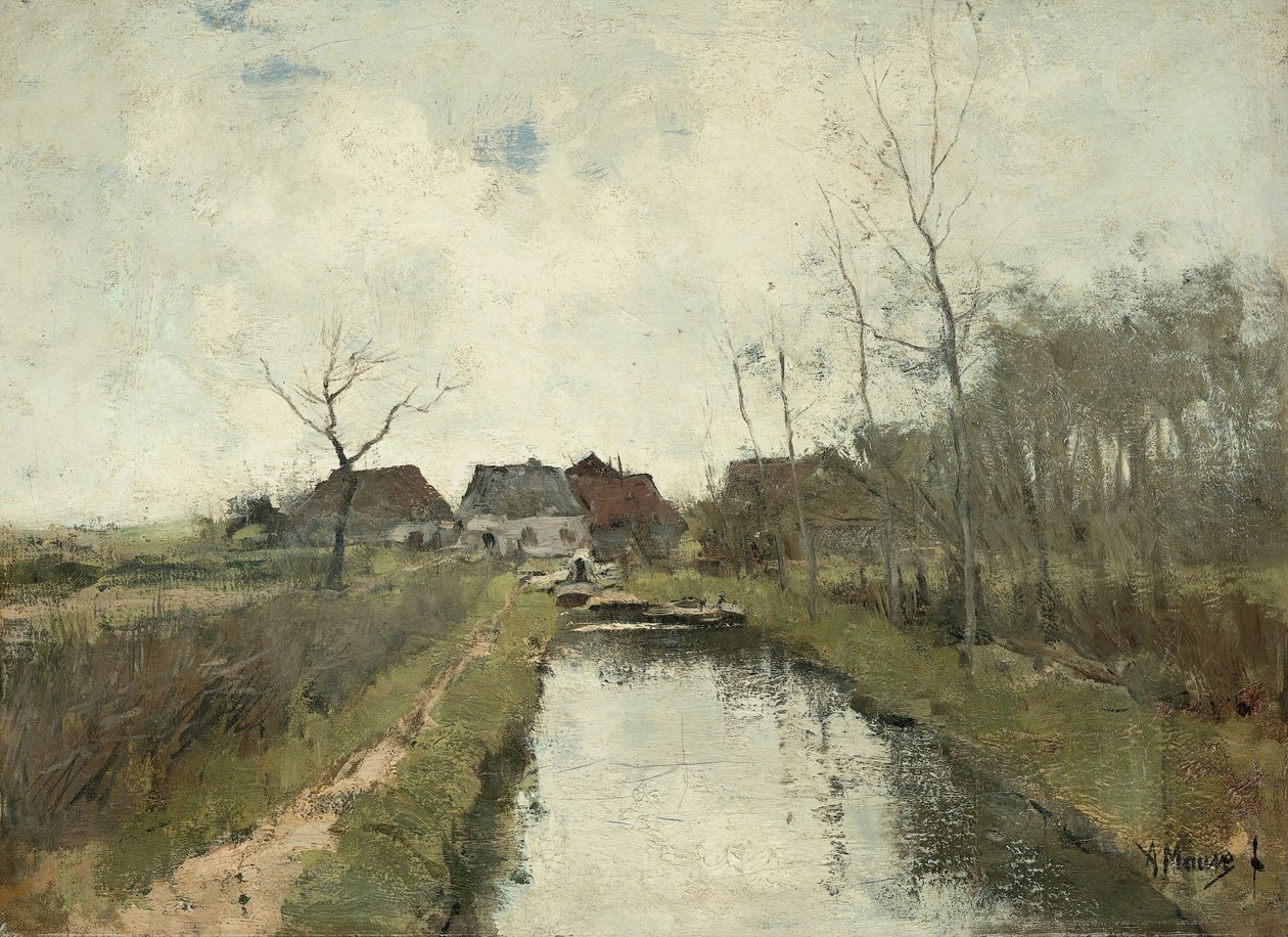 Maison sur un fossé - Anton Mauve