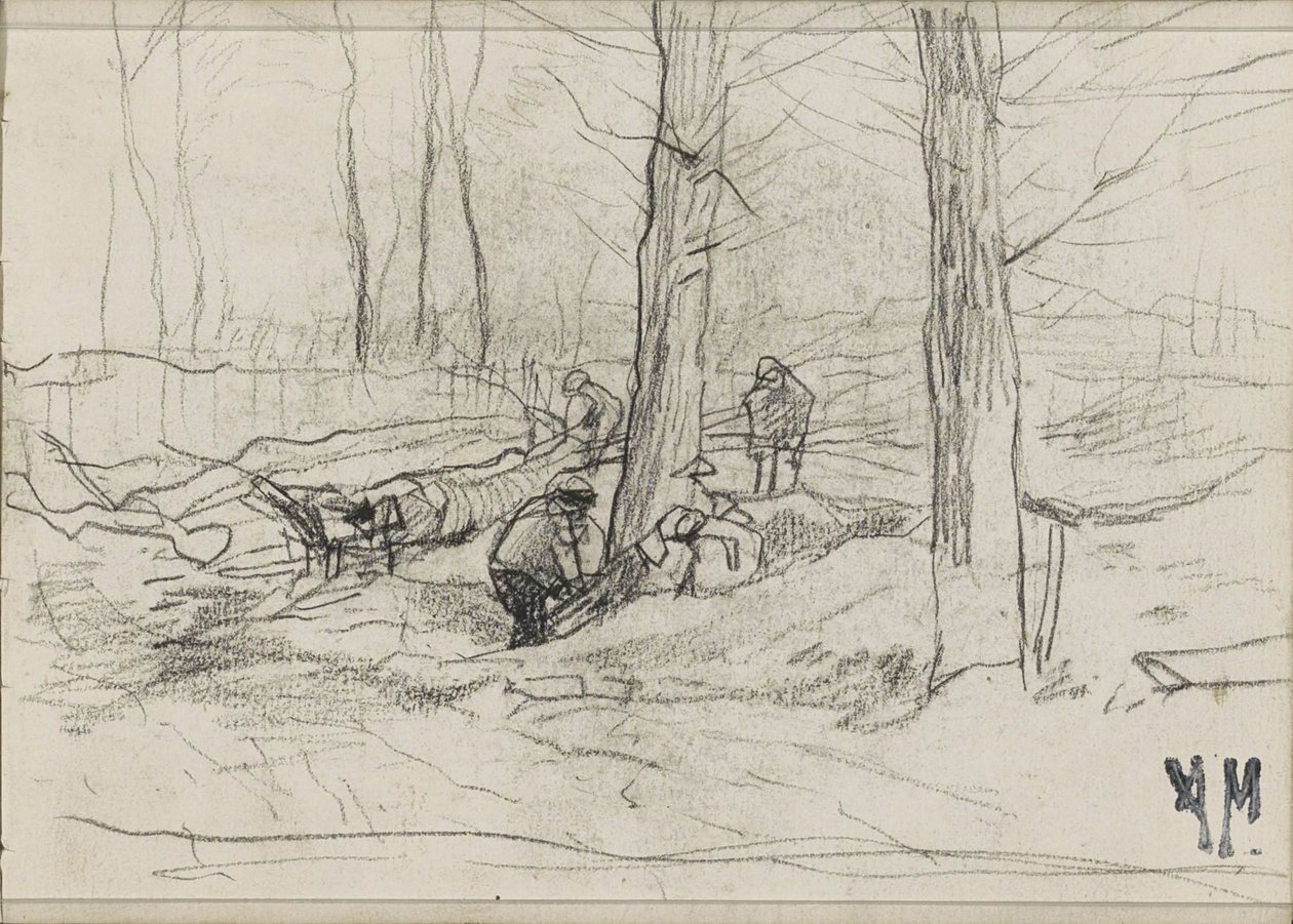 Des bûcherons dans une forêt - Anton Mauve