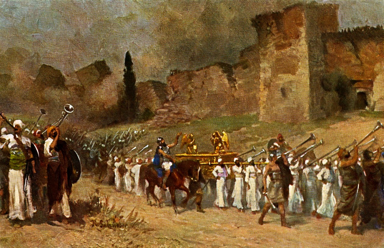 Destruction des murs de Jéricho - Ancien Testament - Anton Robert (after) Leinweber