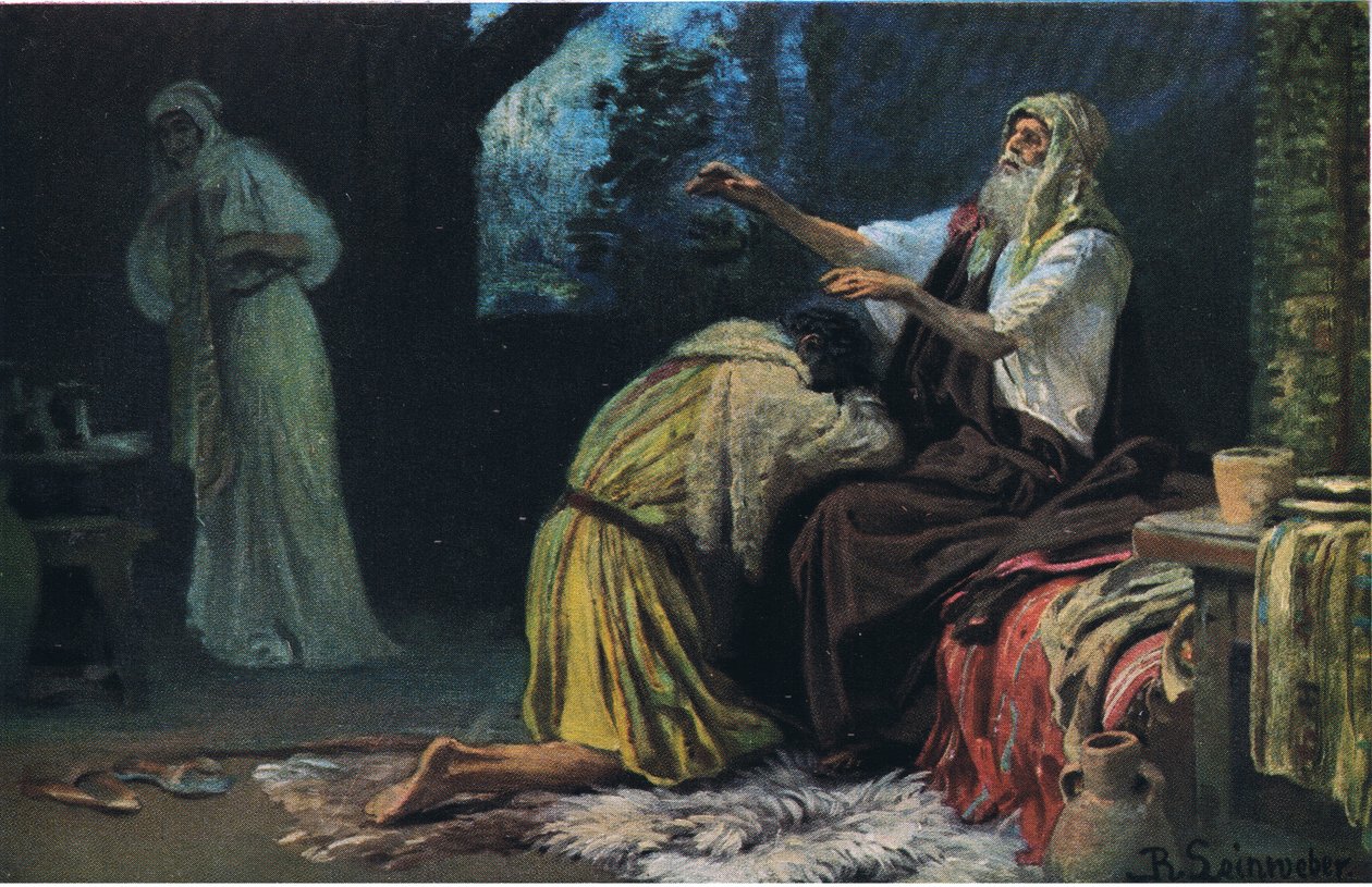 Isaac bénissant Jacob, de Hulberts Story of the Bible publié par The John Winston Company, 1932 - Anton Robert Leinweber