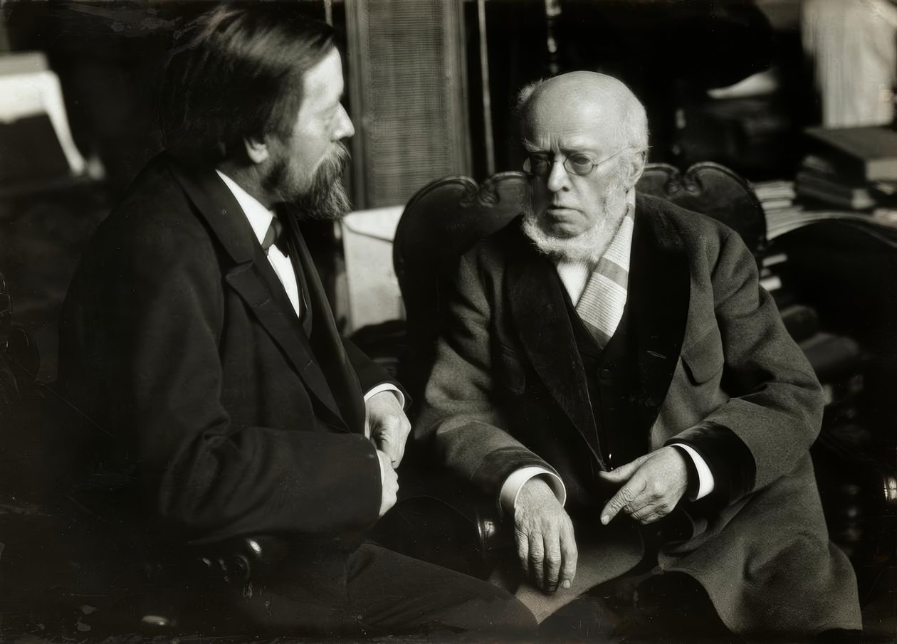 A. v. Menzel dans son appartement avec A. v. Werner - Anton Alexander von Werner