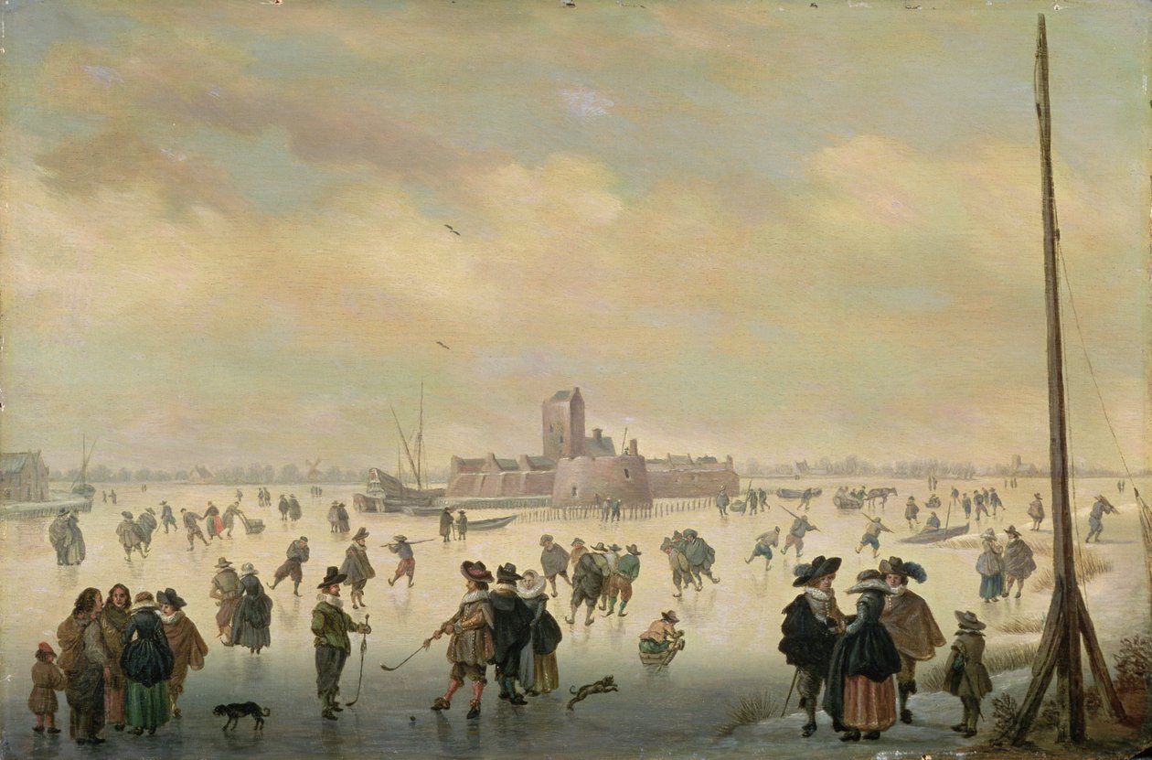Scène de patinage - Antoni (1594 1641) Verstralen