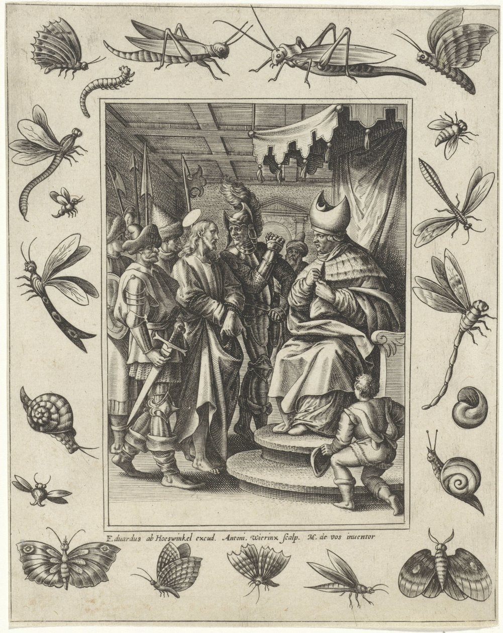 Christ devant Caïphe (Passion du Christ) - Antonie Wierix (II)