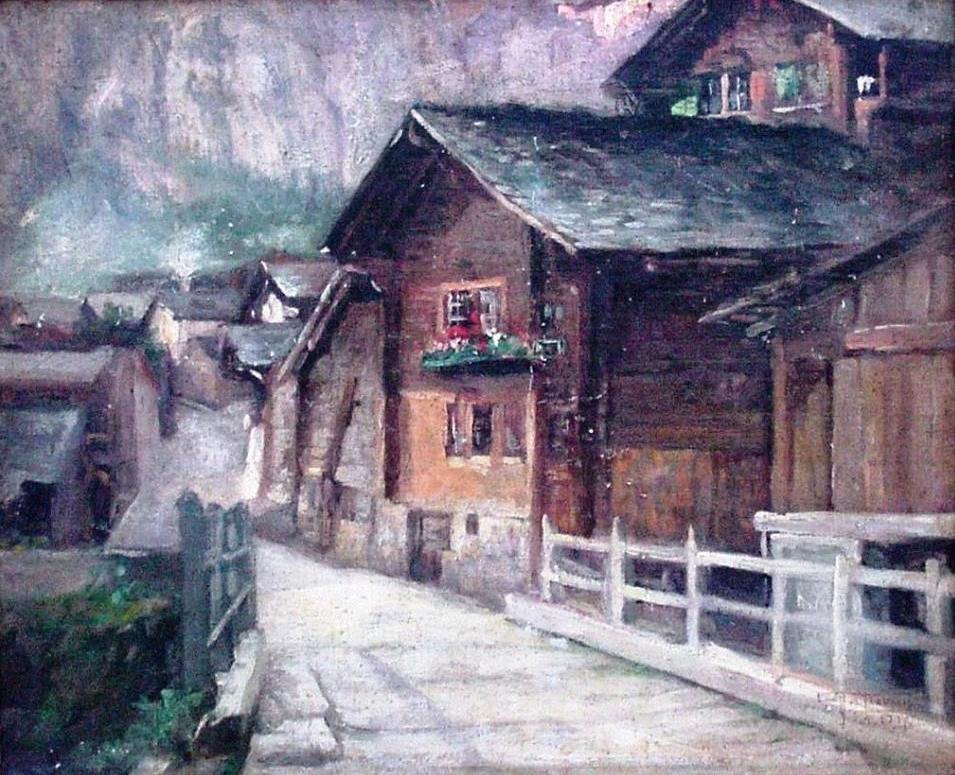 Une rue à Loeche-les-Bains - Antonio Parreiras