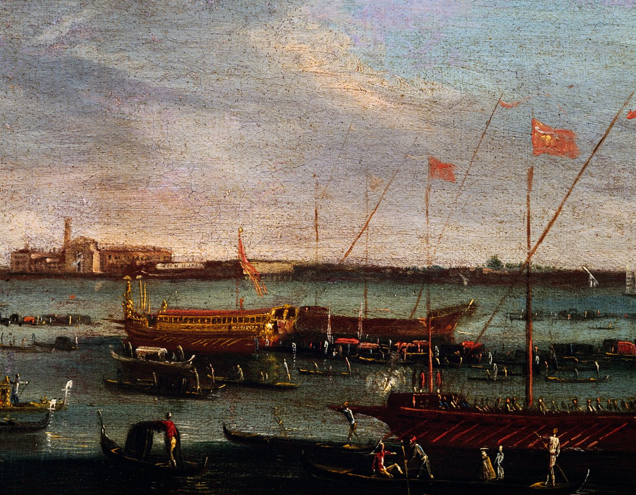Le Bucentaure au Lido de Venise - Antonio (studio of) Canaletto