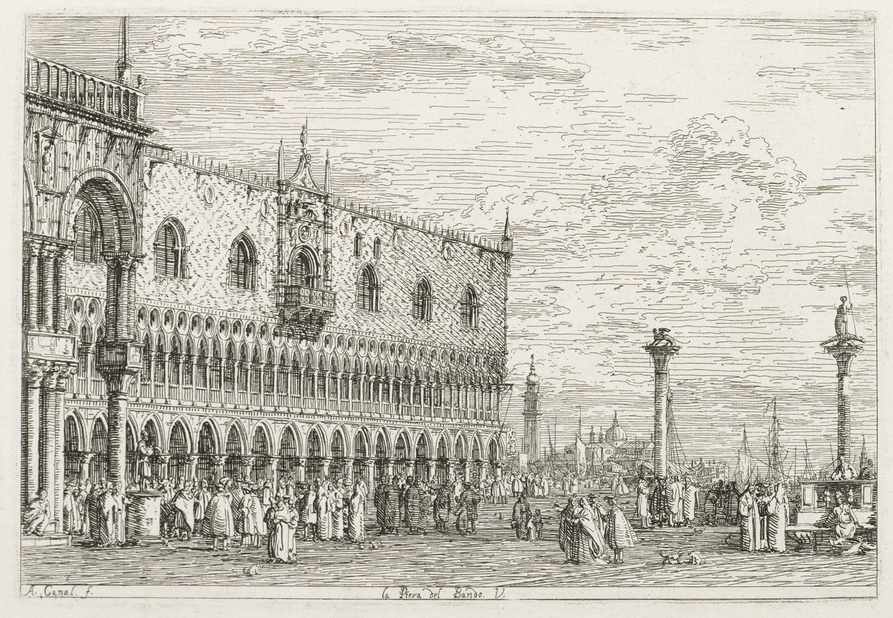 Vues : La Pierre de Proclamation à Venise - Antonio Canaletto