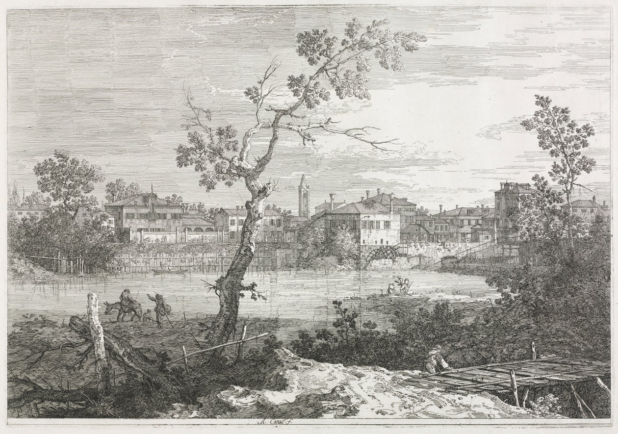 Vues : Vue de Burano, une ville sur une île de la lagune vénitienne - Giovanni Antonio Canal