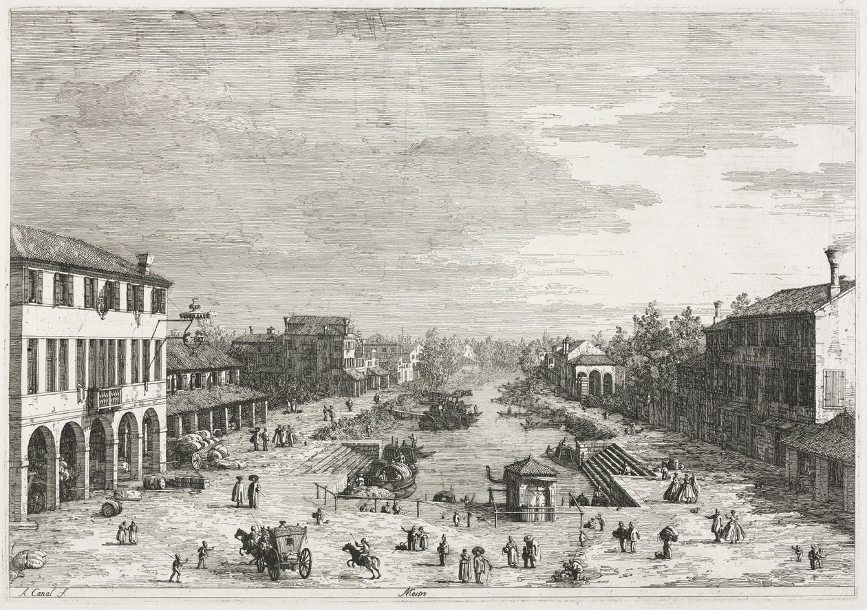 Vues : Vues de Mestre, une ville de la province de Venise - Antonio Canaletto