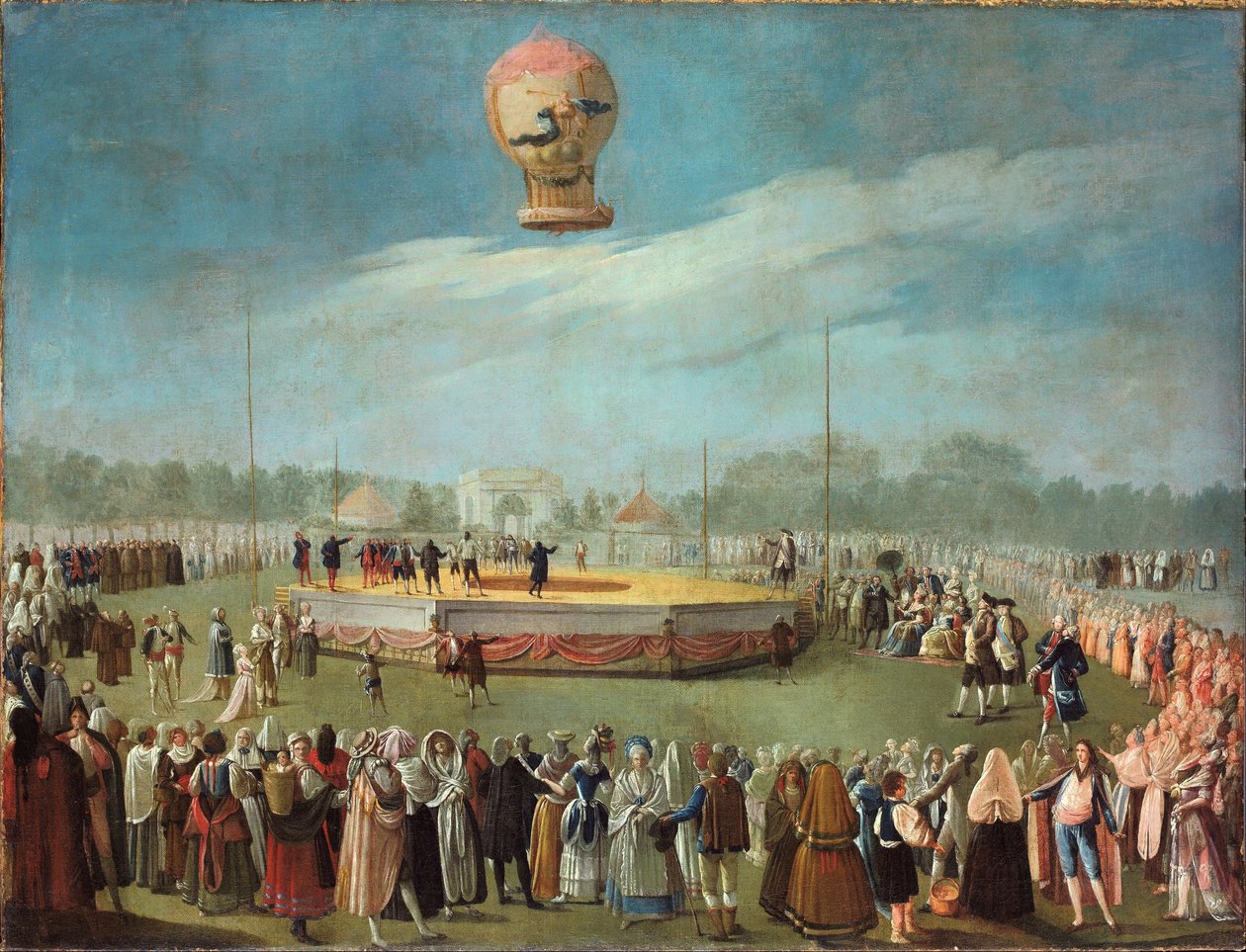 Ascension du ballon en présence du roi Charles IV et de sa cour - Antonio Carnicero