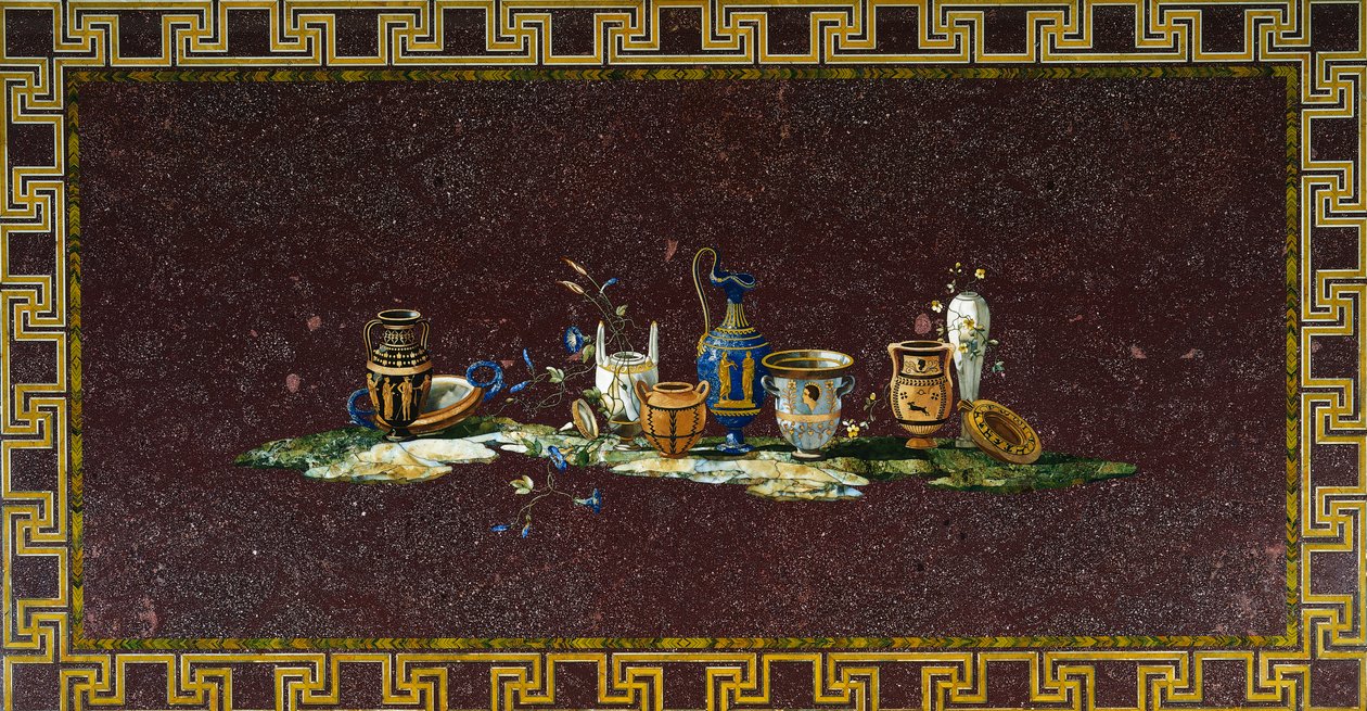 Table incrustée de pierres semi-précieuses d
