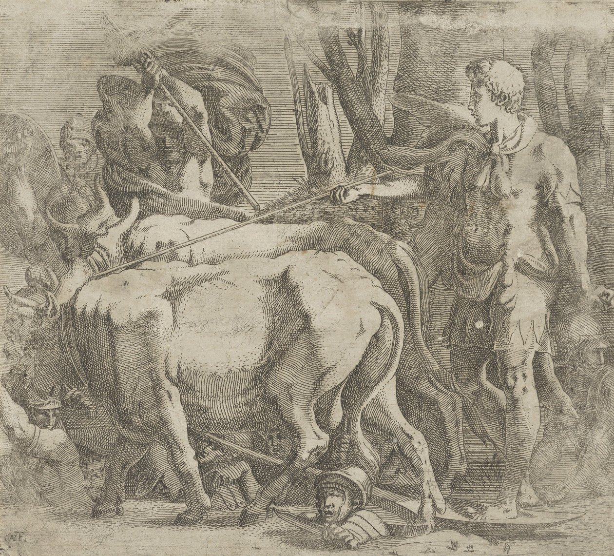Cadmus labourant le champ où il a semé les dents du dragon - Antonio Fantuzzi