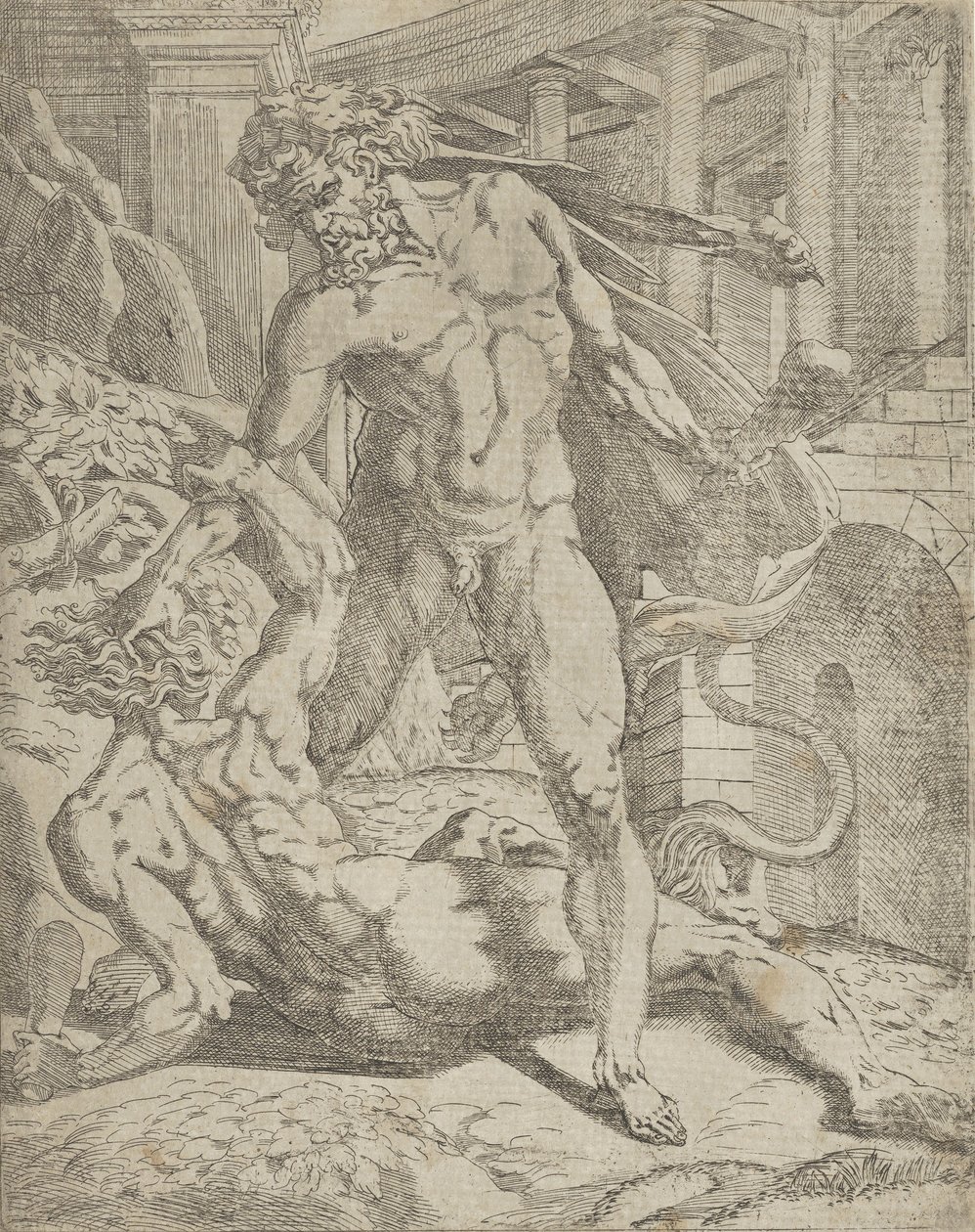 Hercule et Cacus, 1540-45 | Antonio Fantuzzi