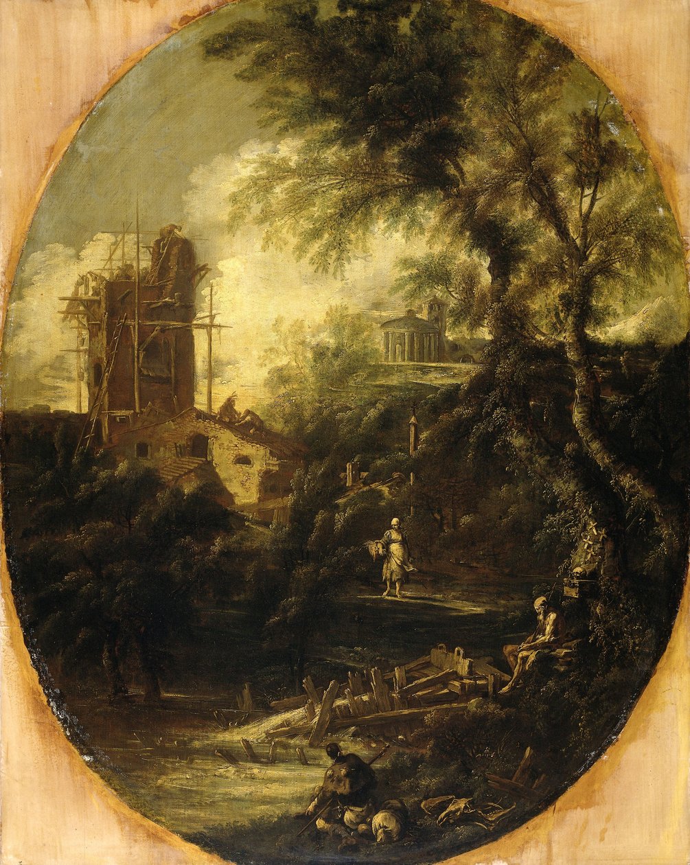 Paysage avec ermite, vers 1690-1724 (huile sur toile) - Antonio Francesco Peruzzini