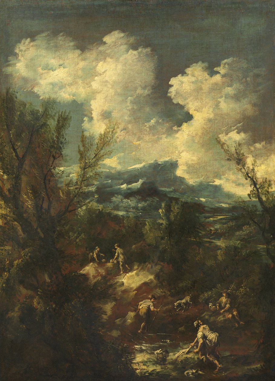 Paysage avec lavandières, 1711-35 - Antonio Francesco Peruzzini