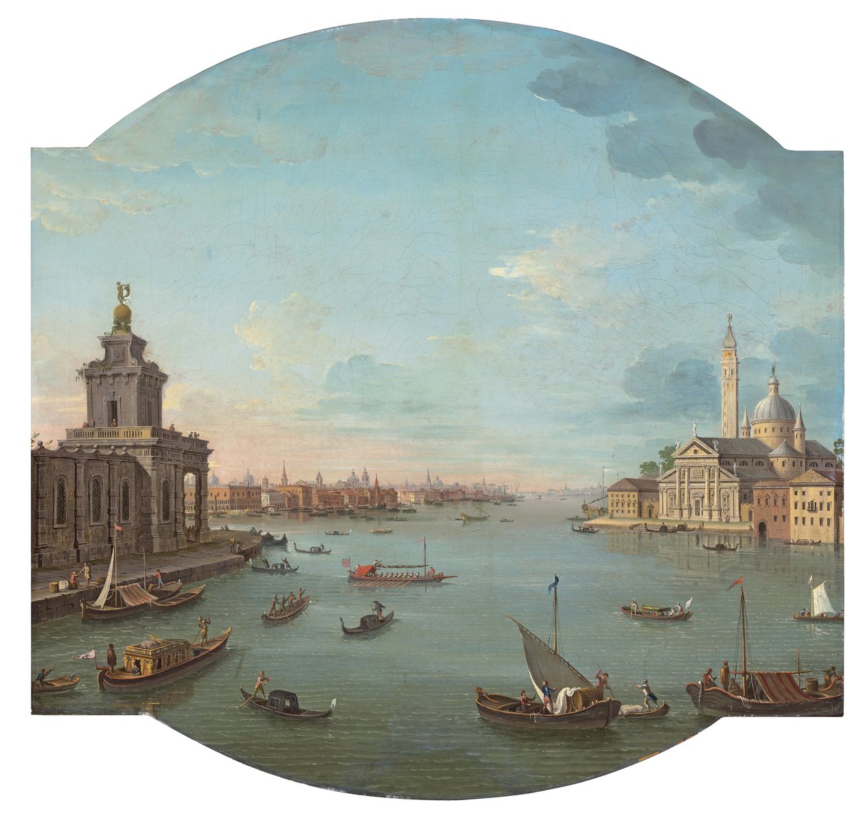 Vue de San Giorgio Maggiore, Venise, avec la Punta della Dogana au premier plan - Antonio Joli