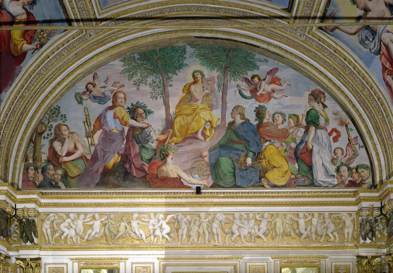 La Galerie des Glaces, Apollon et les Muses (fresque) - Antonio Maria Viani