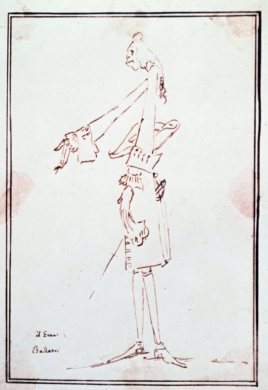 Portrait de Filippo Balatri, castrat italien. Caricature par Anton Maria Zanetti - Antonio Maria Zanetti