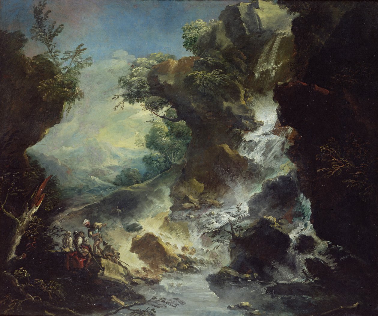 Paysage avec cascade, c.1700-07 - Antonio Marini