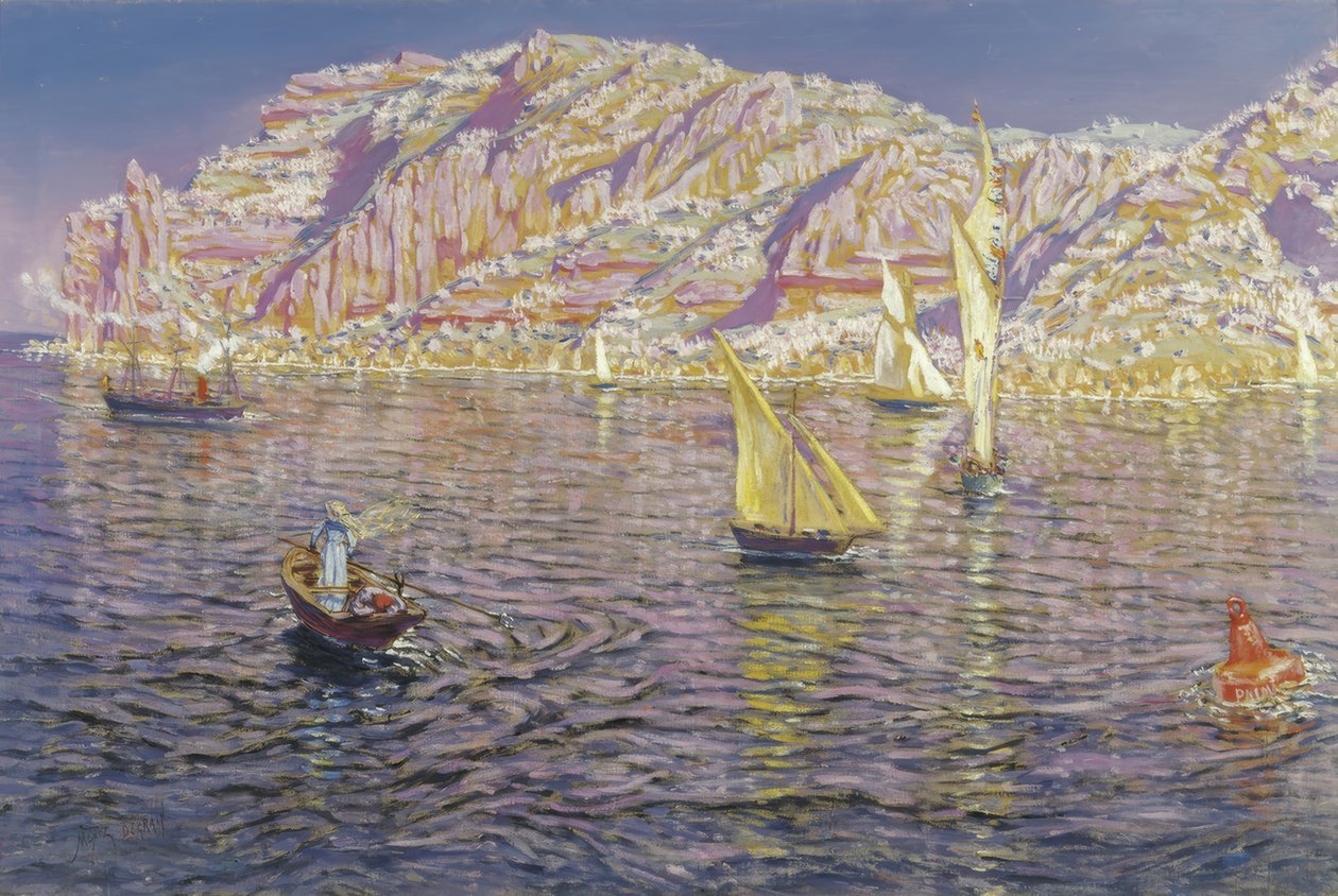 Paysage marin. Vue de la baie de Palma de Majorque - Antonio Munoz Degrain