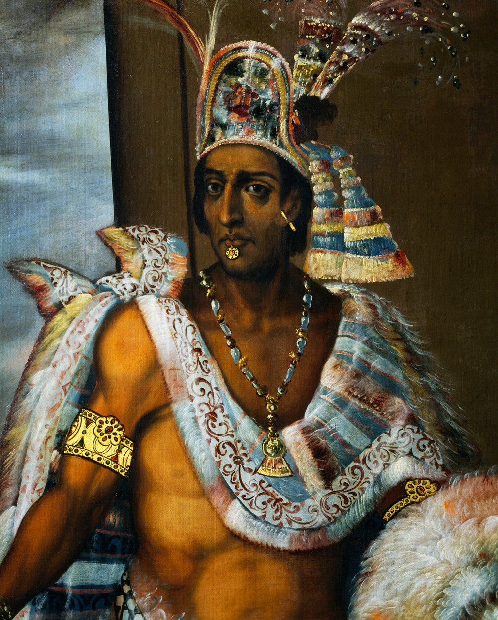 Portrait de Montezuma II Tecnochtitlan (vers 1466-1520), dernier roi des Aztèques - Antonio Rodríguez