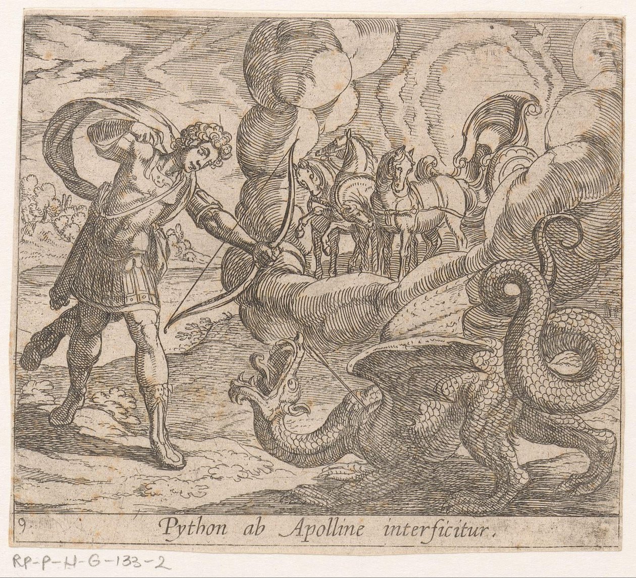 Apollon tue Python - Antonio Tempesta