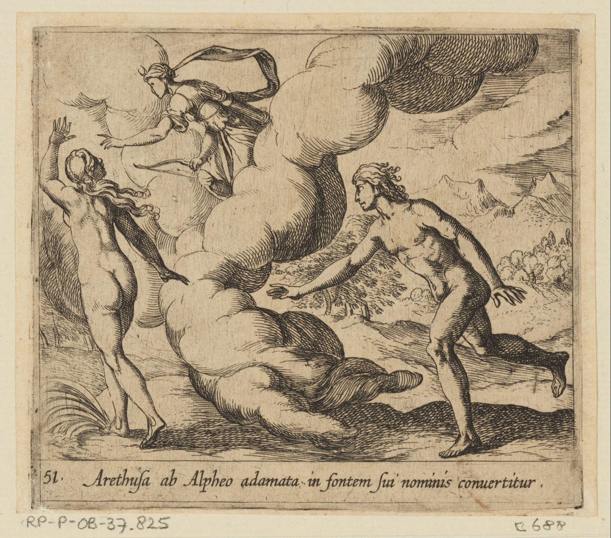 Aréthuse poursuivie par Alphée - Antonio Tempesta