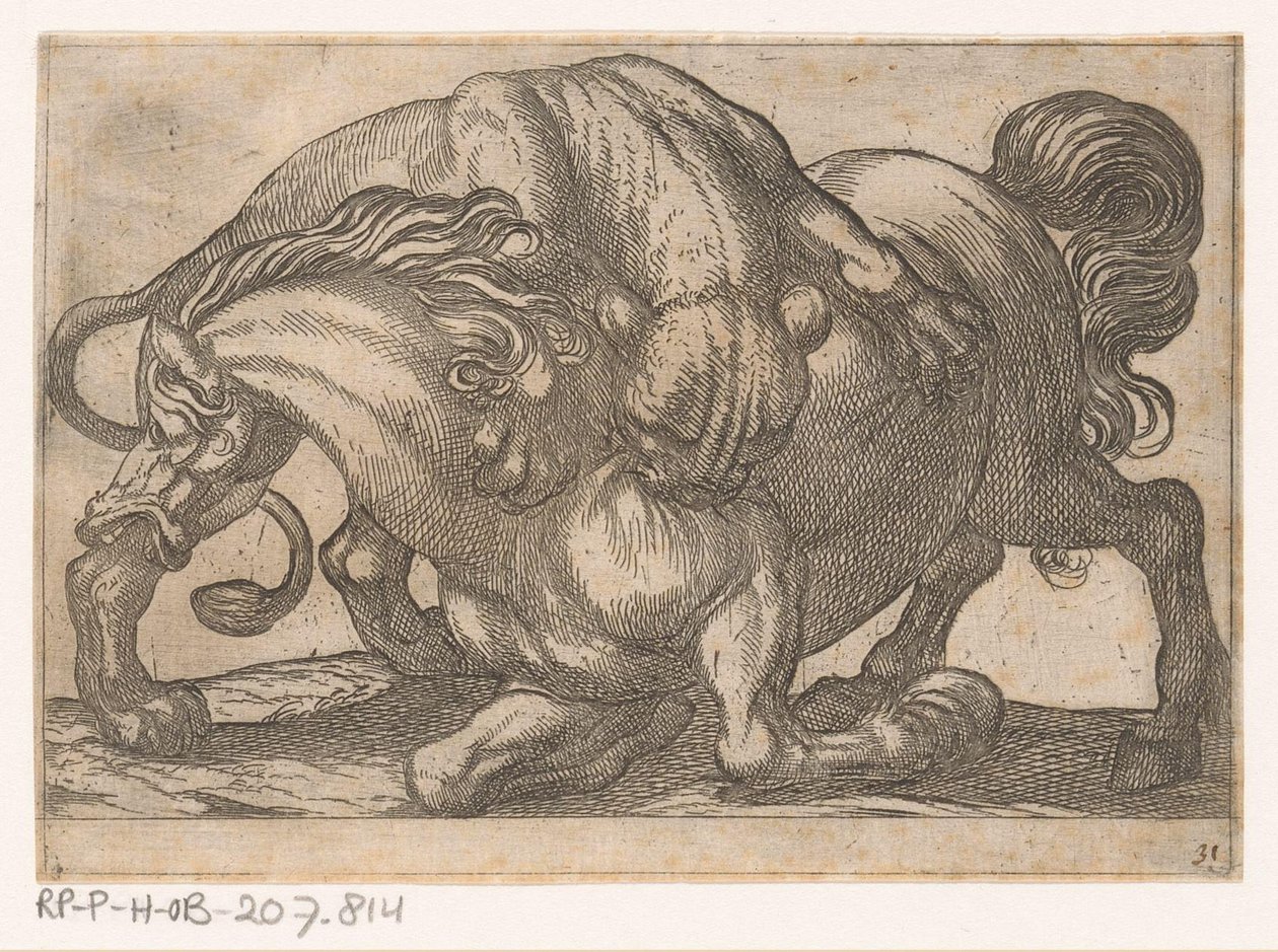 Une lionne attaquant un cheval - Antonio Tempesta