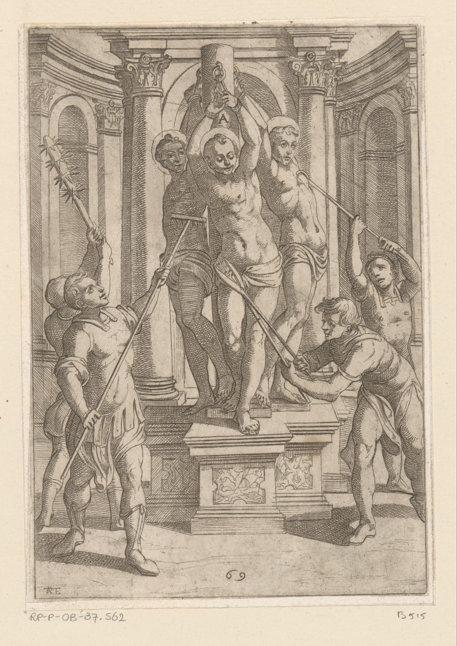 Torture avec des bâtons pointus (Tortures subies par les martyrs chrétiens) - Antonio Tempesta