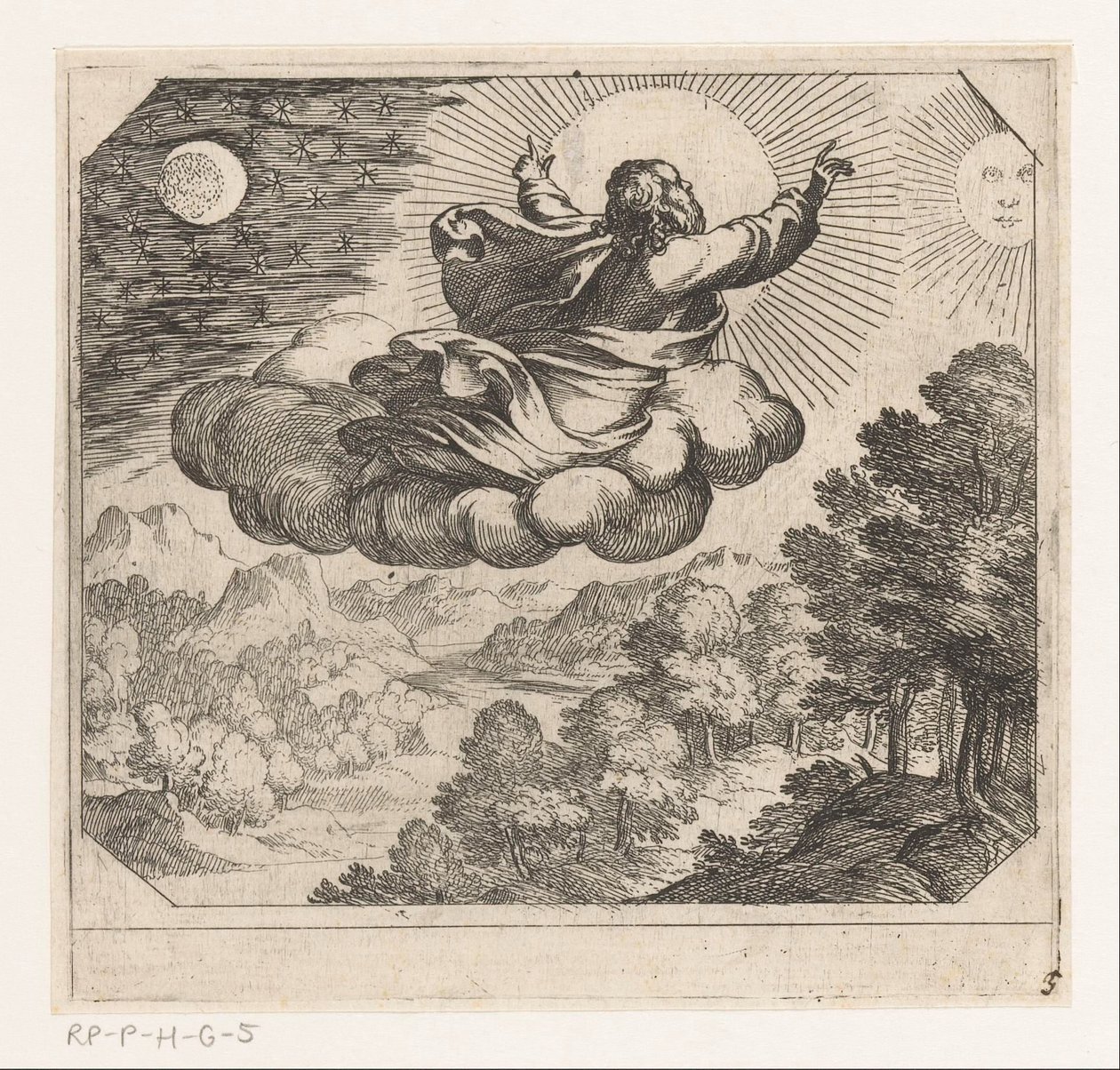 Dieu crée le soleil, la lune et les étoiles - Antonio Tempesta