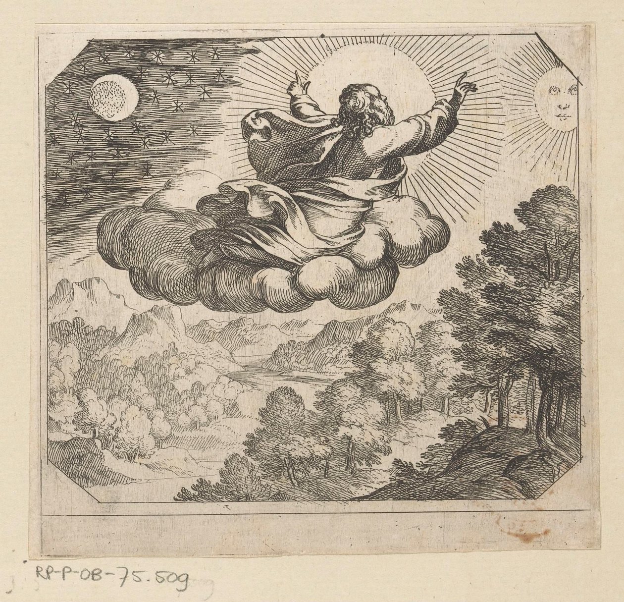 Dieu crée le soleil, la lune et les étoiles (La création) - Antonio Tempesta