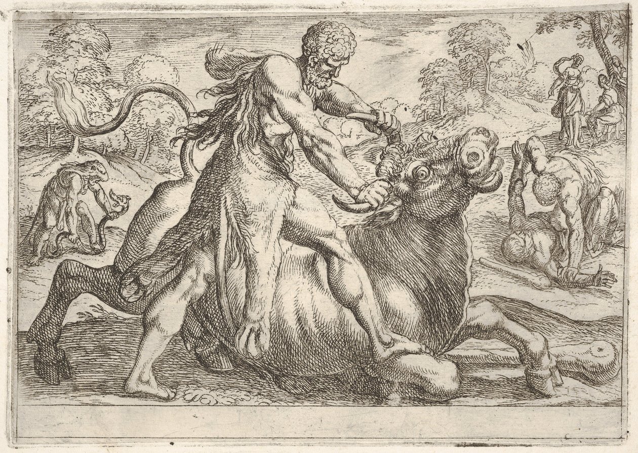 Hercule et Achéloüs - Antonio Tempesta