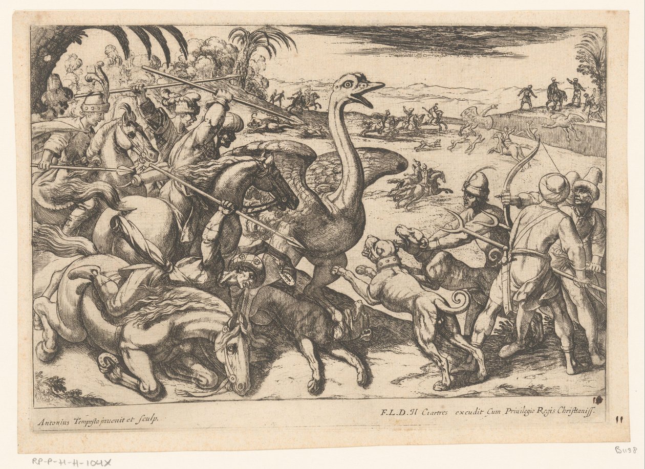 Chasse aux autruches - Antonio Tempesta