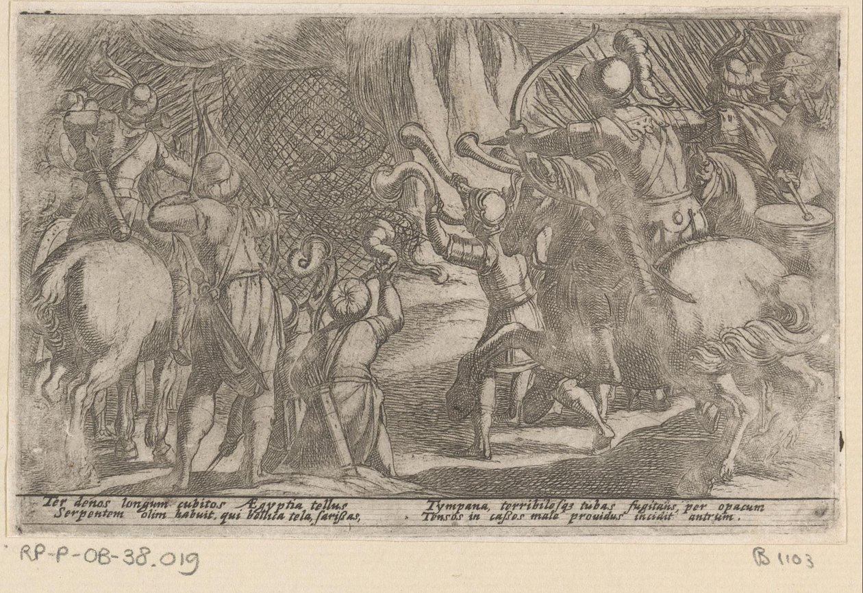 Chasseurs capturant un serpent géant - Antonio Tempesta