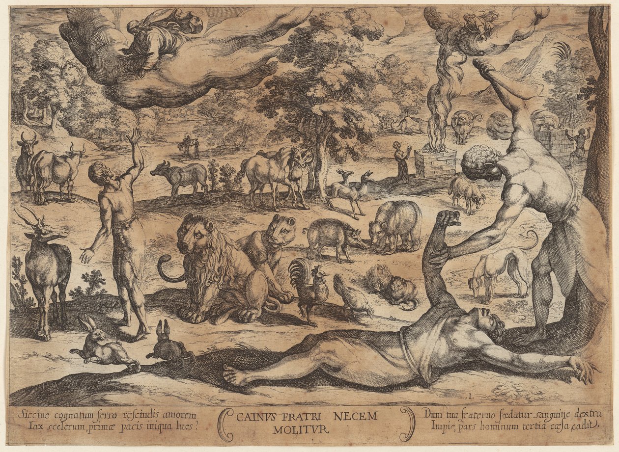 Caïn tue Abel, planche 1 de la série « Batailles de l