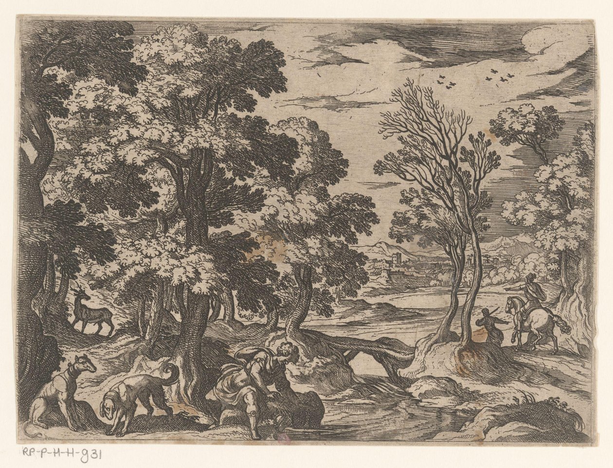 Paysage avec Narcisse - Antonio Tempesta