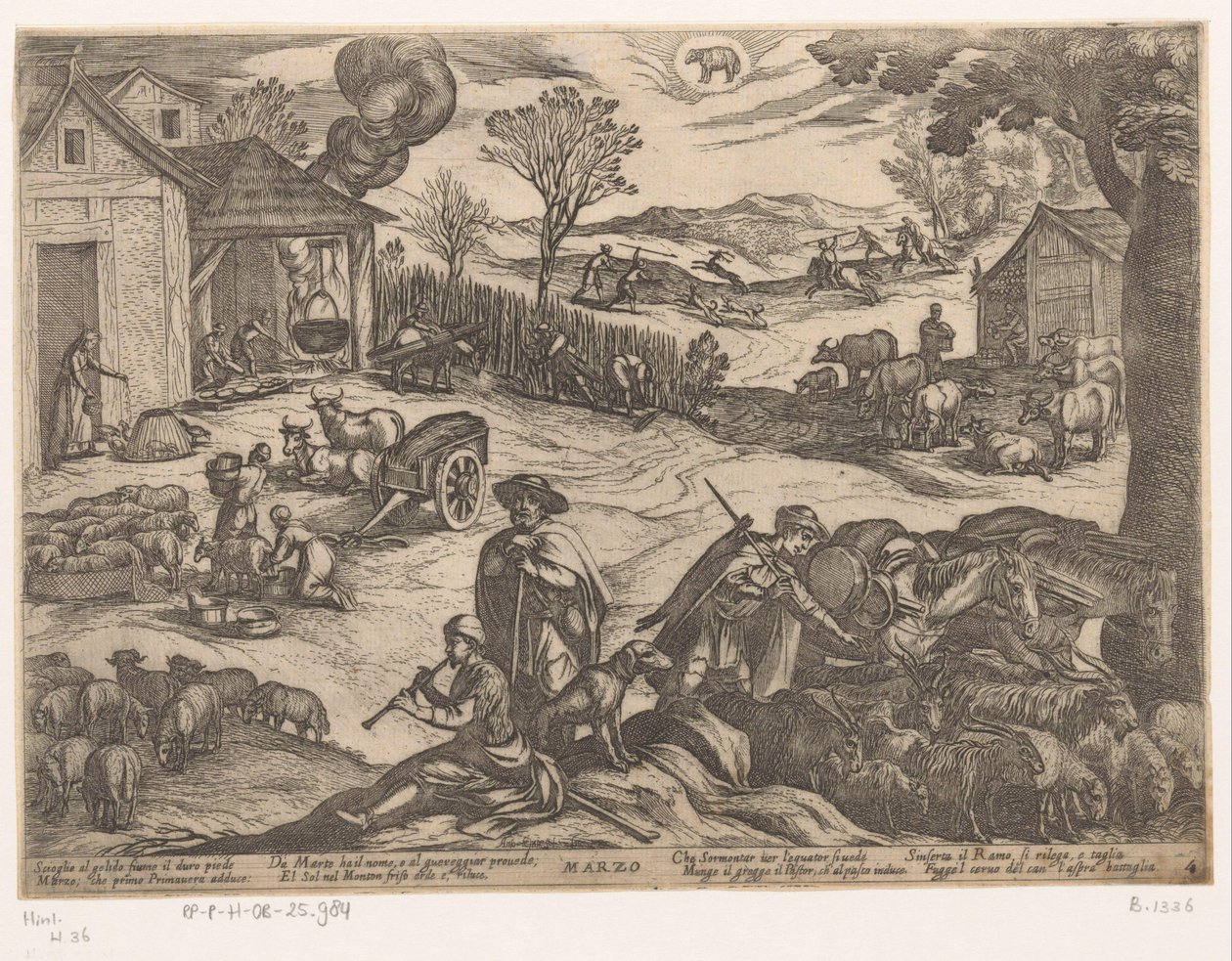 Mars : activités paysannes (bélier) - Antonio Tempesta