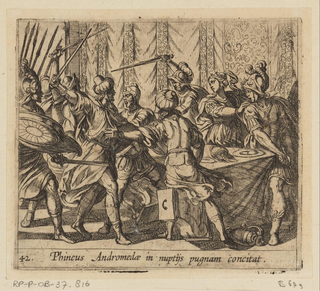 Phinée perturbe le mariage de Persée et Andromède - Antonio Tempesta