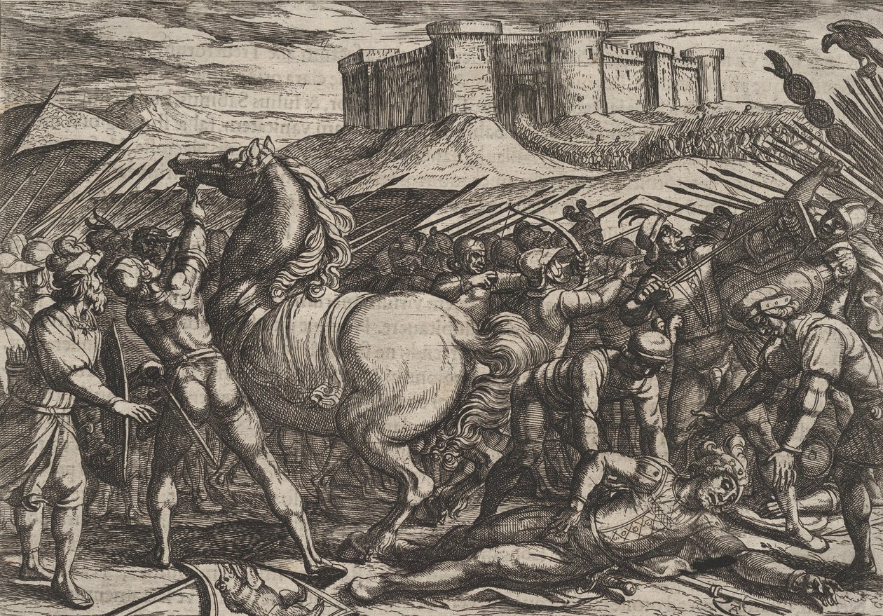 Planche 17 : Les Romains trompés par le cheval de Civilis pour croire qu