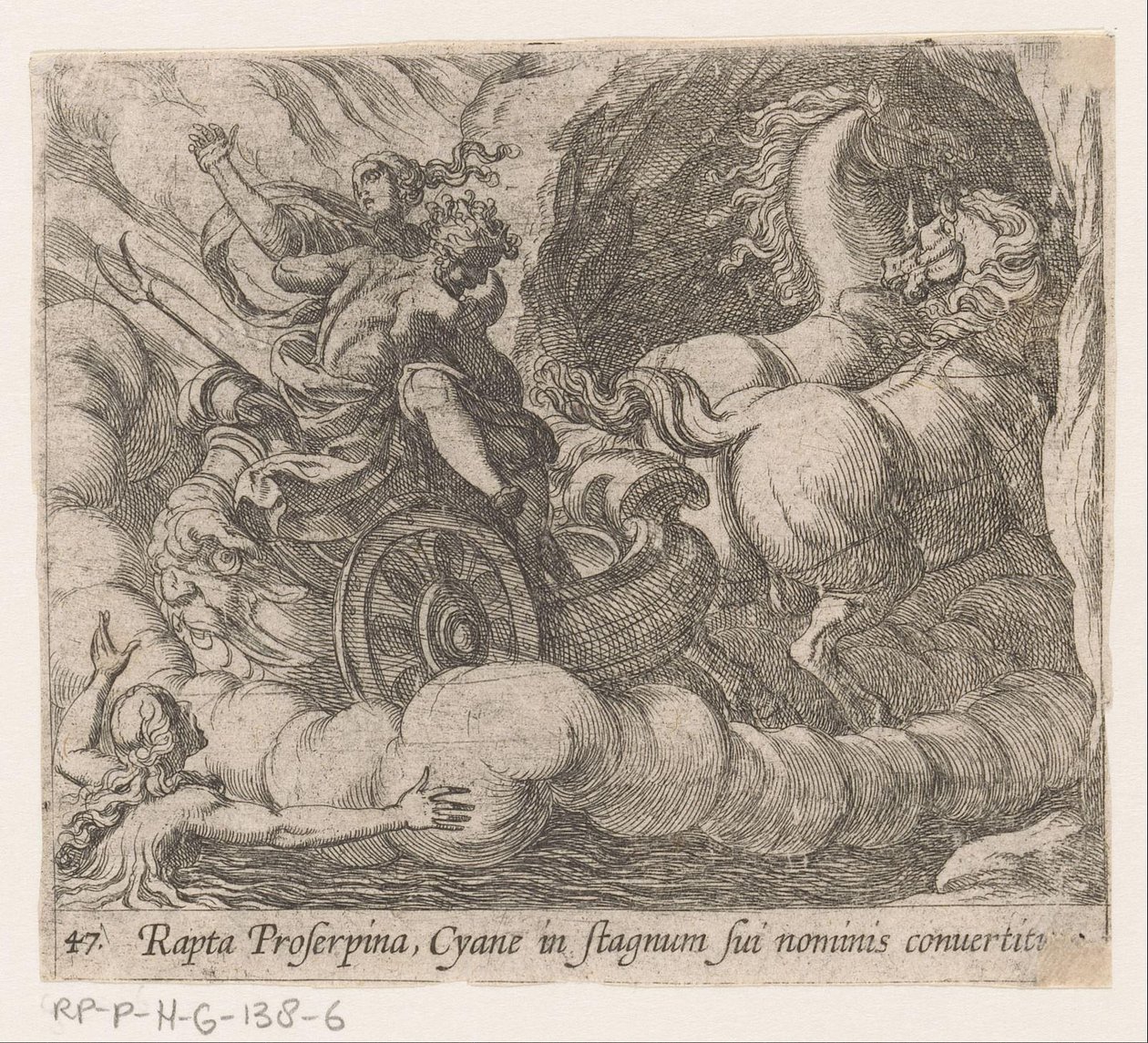Pluton emmène Proserpine devant la nymphe Cyane - Antonio Tempesta