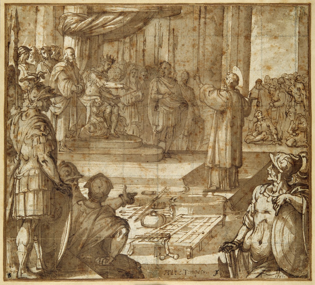 Saint Laurent discourt en présence du préfet Decius - Antonio Tempesta